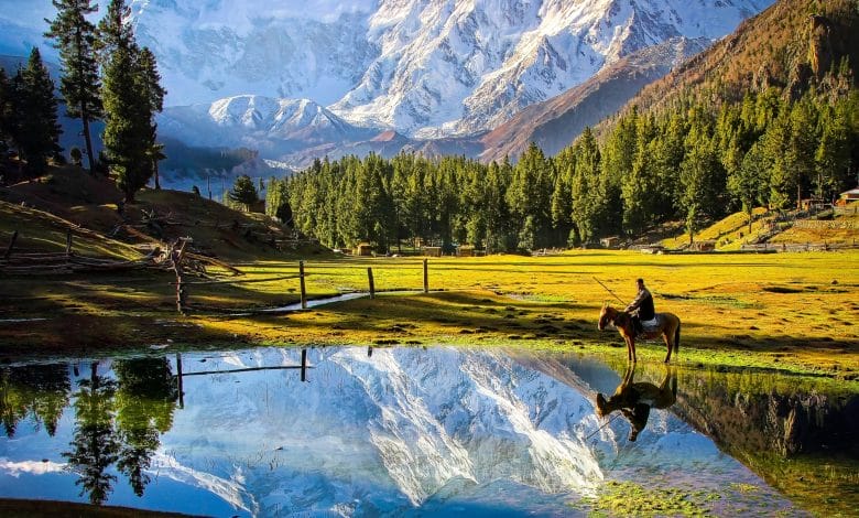 نانگا پربت کے سامنے واقع فیری میڈوز کا قدرتی نظارہ